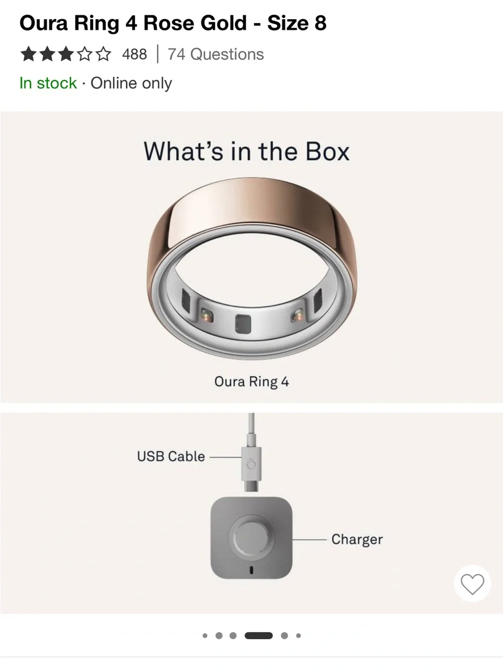 Oura Rose Gold Smart Ring with Silver Interior